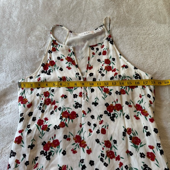 A.L.C. Richards Floral Silk Print Belted Midi Dress Size 6 - Picture 7 of 10
